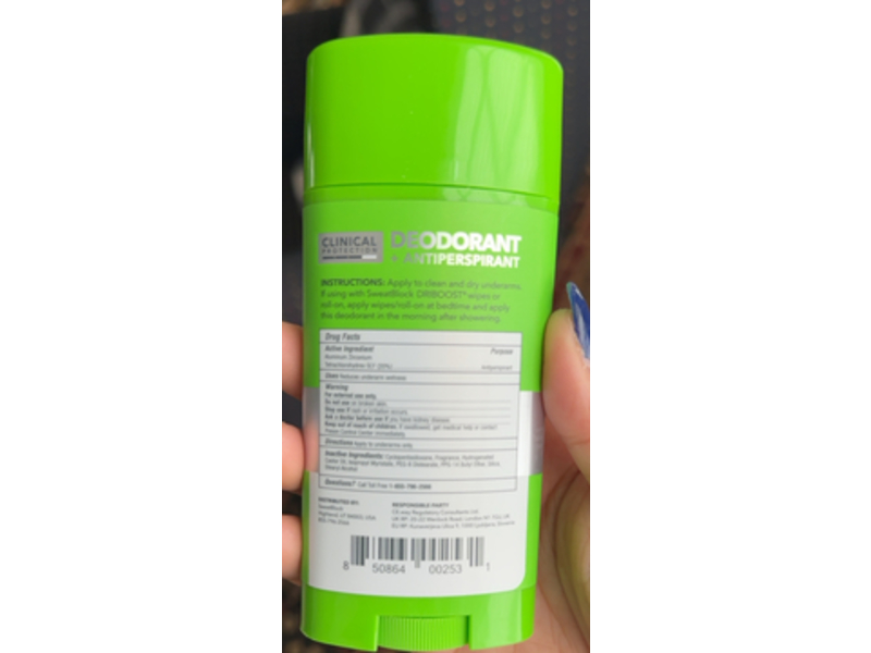 SweatBlock Deodorant + Antiperspirant 48H, Coastal Fresh, 2.7 oz