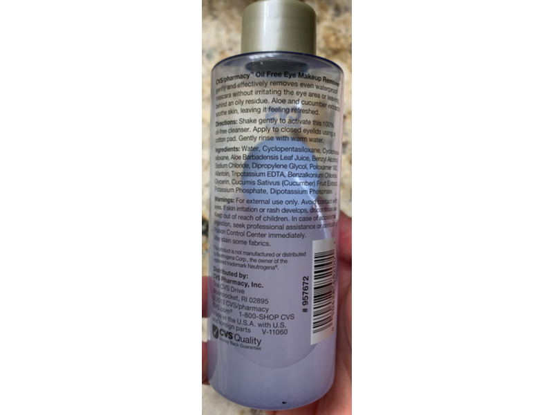 CVS Pharmacy Eye Makeup Remover, Gentle & Effective, 5.5 fl oz/162 mL