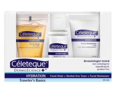 Celeteque Dermo Science Facial Wash + Toner + Facial Moisturizer Set, 25 mL