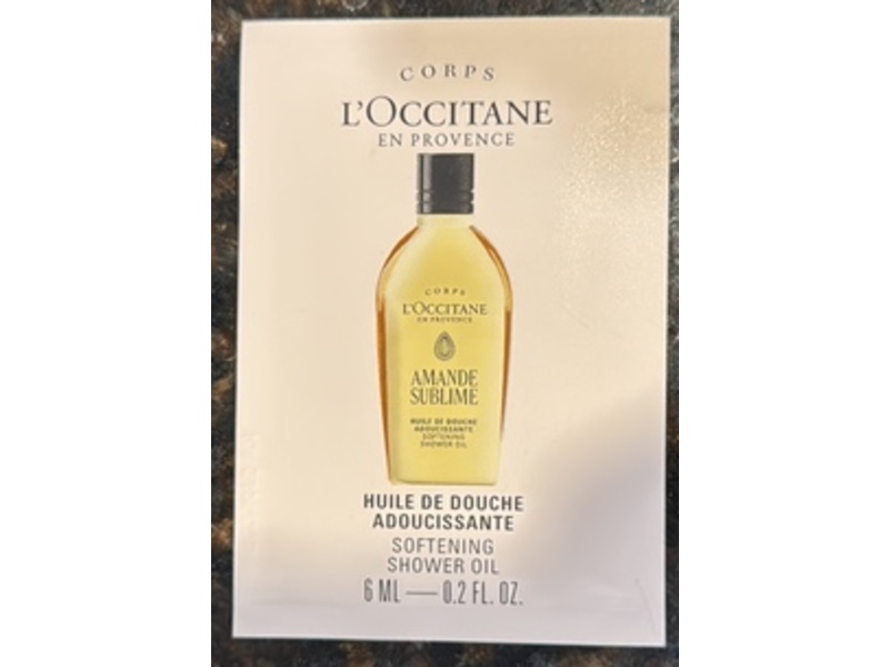 L'Occitane En Provence Softening Shower Oil, Almond, 0.2 fl oz/6 mL