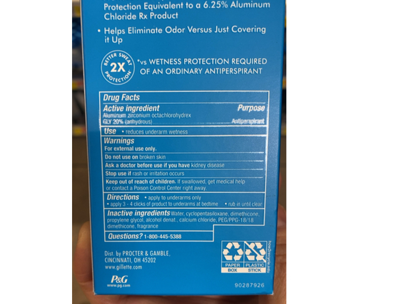 Gillette Clinical Clear Gel Antiperspirant Deodorant, Cool Wave, 2.6 oz/73 g