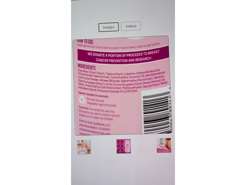 Happy Curves All Over Comfort Body Powder, 4 oz/113 g