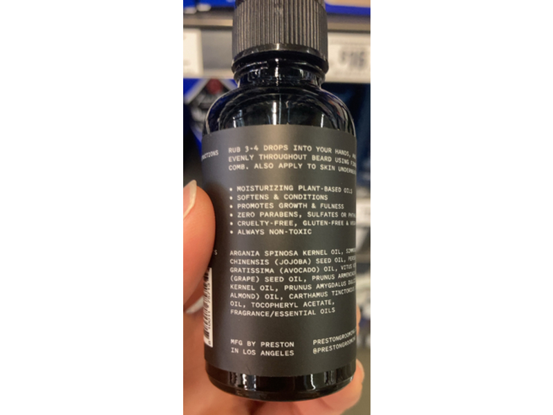 Preston Nourishing Argan Beard Oil, 1 oz/30 mL