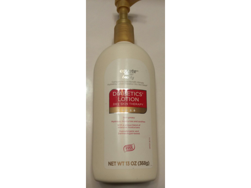 Equate Beauty Diabetics Lotion, Dry Skin Therapy, 13 oz/368 g