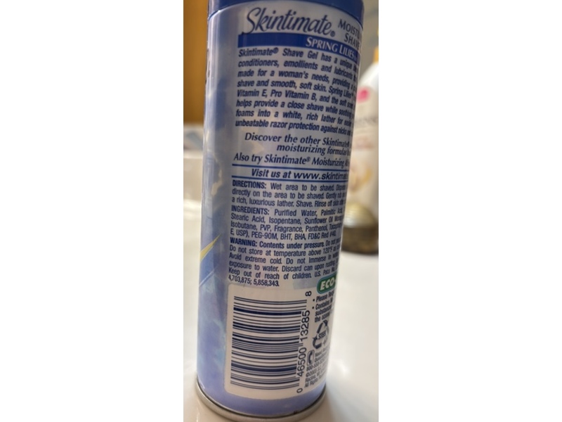 Skintimate Moisturizing Shave Gel, Vitamin E Spring Lilies, 7 oz/198 g