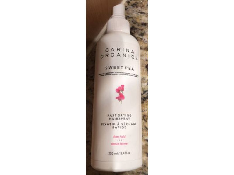 Carina Organics Fast Drying Hairspray, Sweet Pea, 8.4 fl oz/250 mL
