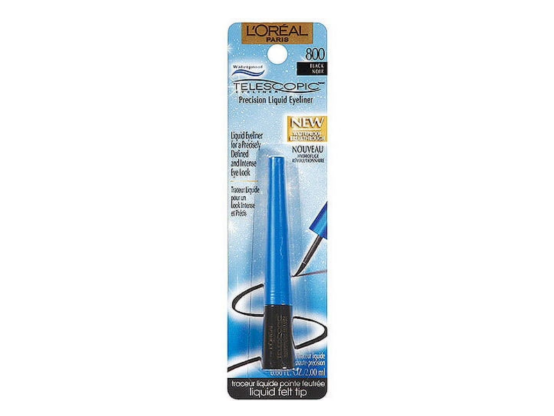 L'Oreal Paris Telescopic Precision Liquid Eyeliner, 800 Black, 0.06 fl oz/2 mL