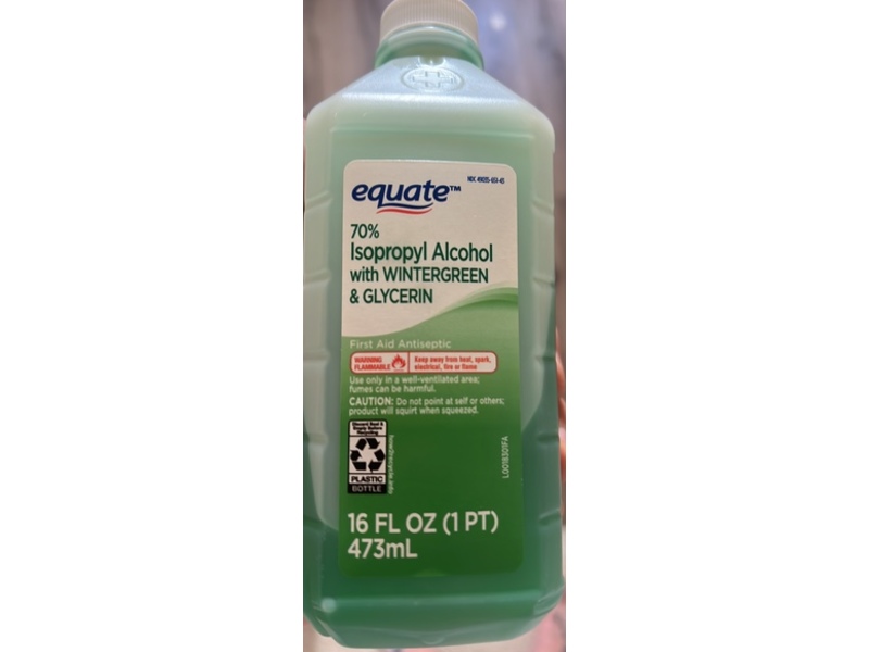 Equate First Aid Antiseptic, 70% Isopropyl Alcohol, Wintergreen & Glycerin, 16 fl oz/473 mL