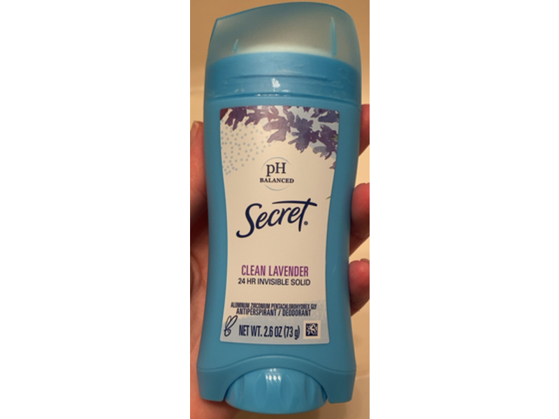 Secret Clean Lavender 24 Hr Invisible Solid Antiperspirants & deodorant, 2.6 oz/73 g