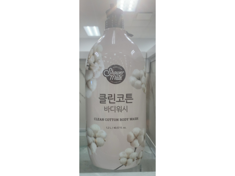 Aekyung Shower Mate Body Wash, Clean Cotton, 40.57 fl oz/1.2 L