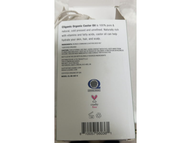 Cliganic Organic Castor Oil, 4 fl oz/120 mL