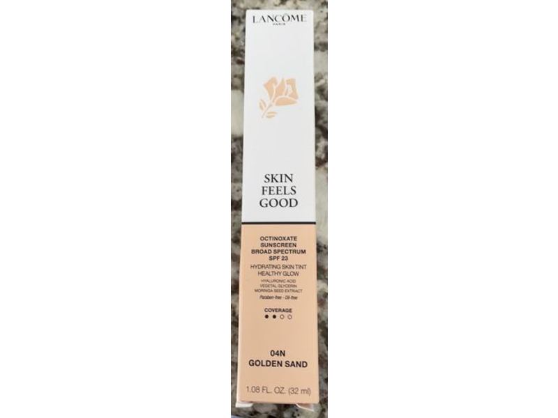 Lancome Hydrating Skin Tint Healthy Glow, Skin Feels Good, SPF 23, 04N Golden Sand, 1.08 fl oz/32 mL