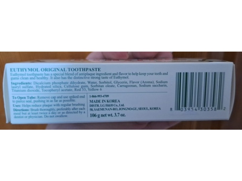 Euthymol Original Toothpaste, 3.7 oz/106 g