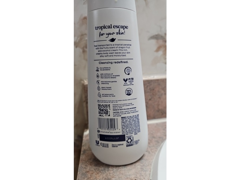 Dove Replenish Body Wash, Dragon Fruit - Coconut Cream, 20 fl oz, Pack Of 4