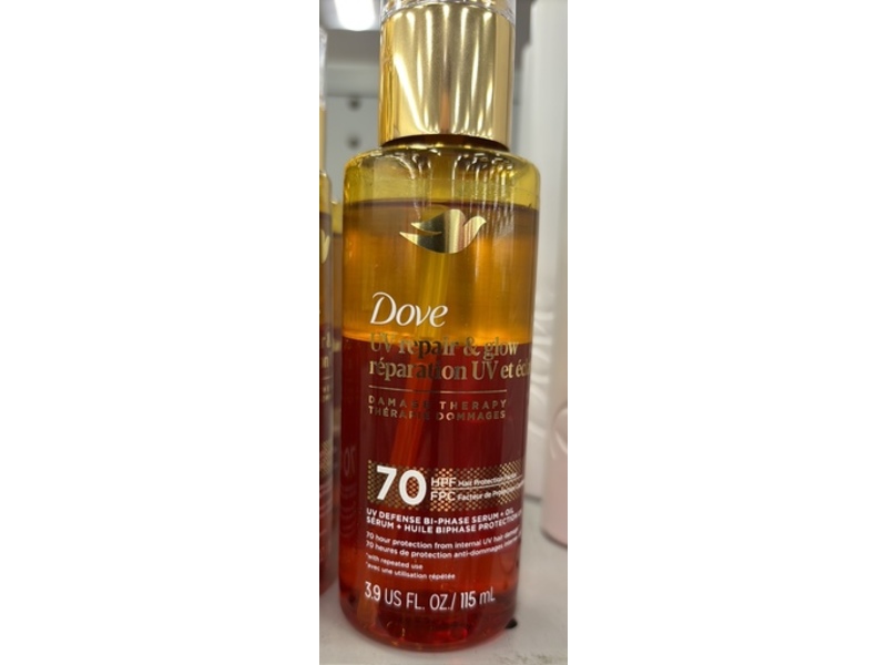Dove UV Repair & Glow Damage Therapy Defense Bi-Phase Serum + Oil, 3.9 fl oz/115 mL
