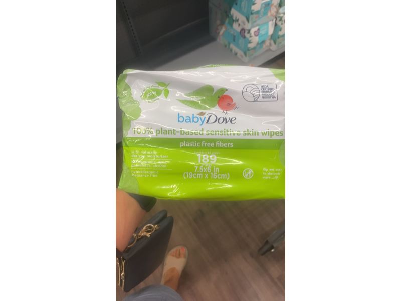 Baby Dove Skin Wipes, Plastic Free Fibers, 189 Count