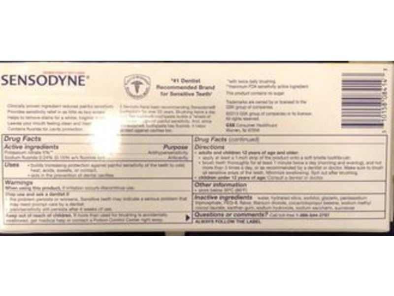 Sensodyne Sensitive Teeth & Cavity Protection Toothpaste, Extra Whitening, 4 oz/113 g, Pack Of 2