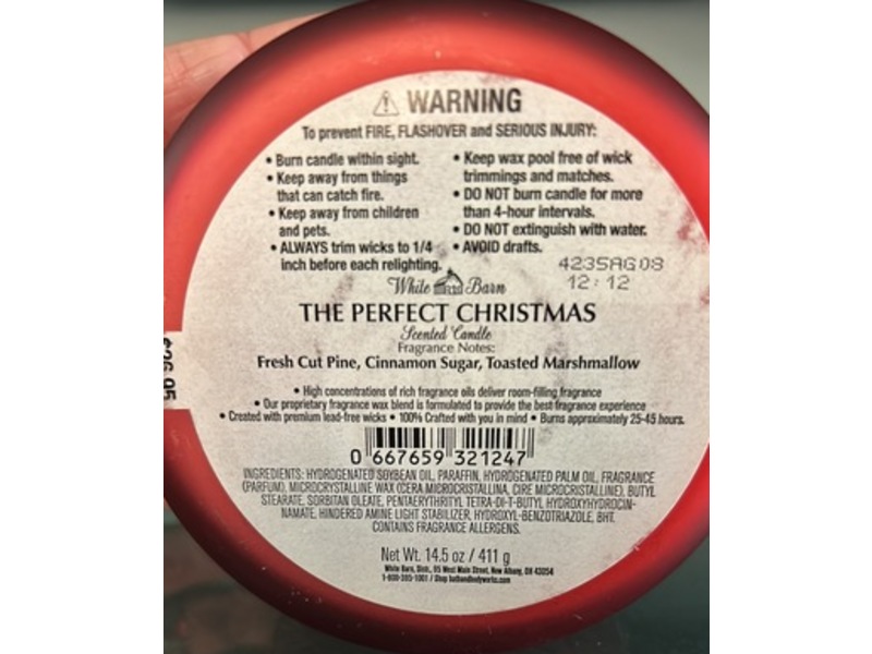 White Barn Fragranced Soy Wax Blend Candle, The Perfect Christmas, 14.5 oz/411 g