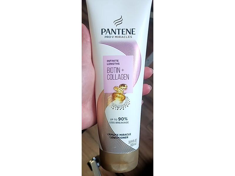 Pantene Infinite Lengths 1 Minute Miracle Conditioner, Biotin + Collagen, 10.9 fl oz/325 mL