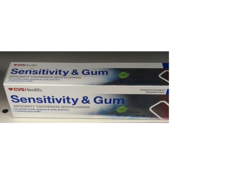 CVS Health Sensitivity & Gum Anticavity Toothpaste, Fresh Mint, 3.4 oz/96.4 g