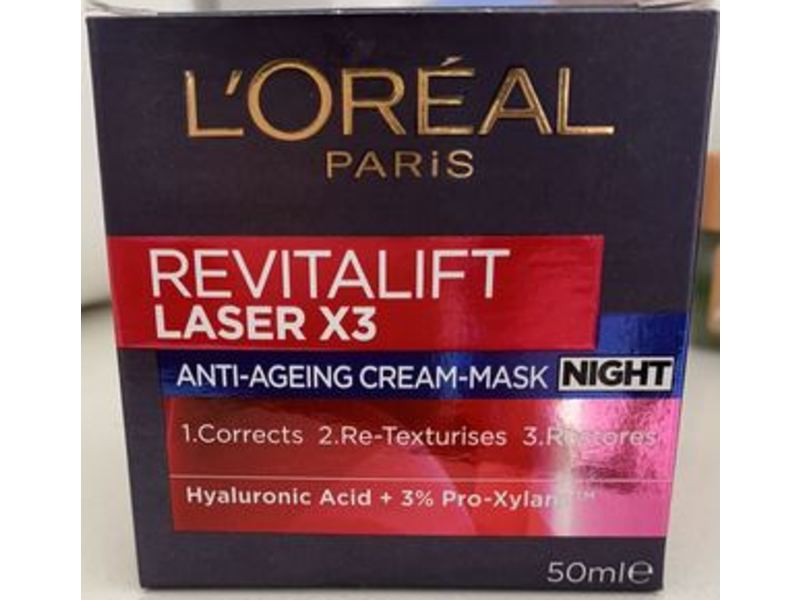 L'oreal Paris Anti-Ageing Night Cream Mask, Revitalift Laser X3, 50 ml