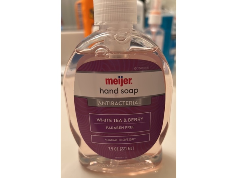 Meijer Antibacterial Hand Soap, White Tea & Berry, 7.5 oz/221 mL
