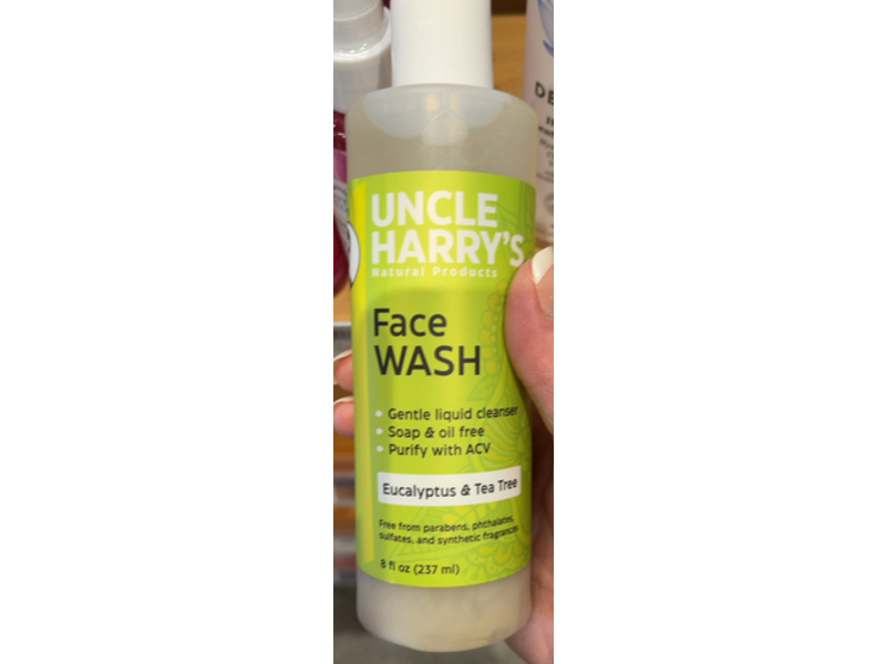 Uncle Harry's Face Wash, Eucalyptus & Tea Tree, 8 fl oz/237 mL