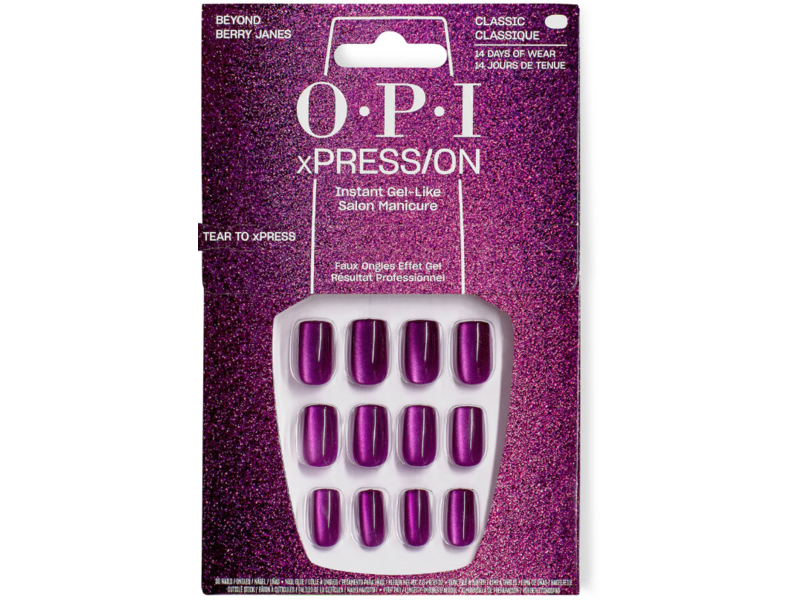 O.P.I Xpress/on Nail Strips, Beyond Berry Janes, 30 Count