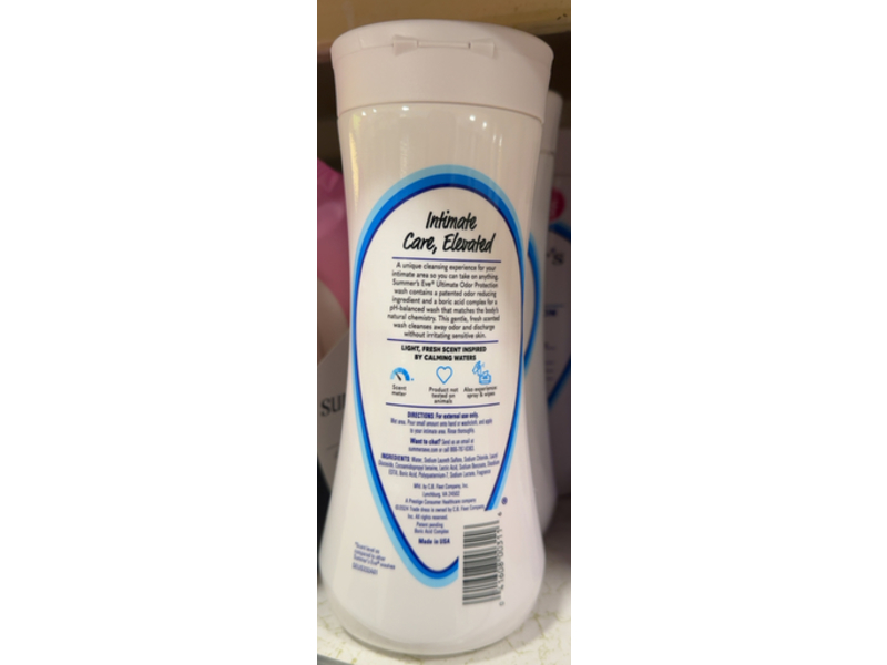 Summer's Eve Ultimate Odor Protection Daily Refreshing Wash, Boric Acid, 15 fl oz/444 mL