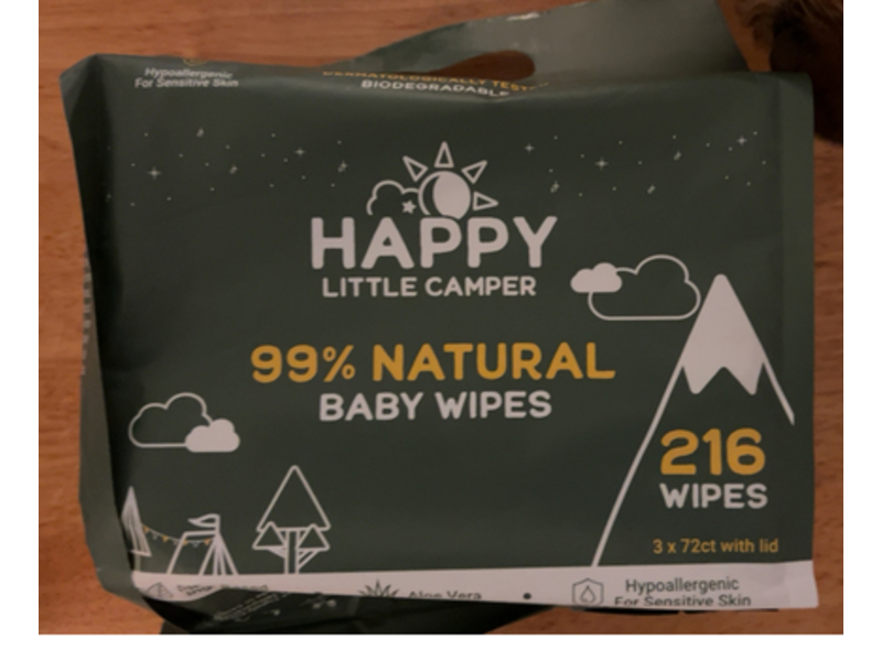 Happy Little Camper Natural Baby Wipes, Sensitive Skin, 216 Count