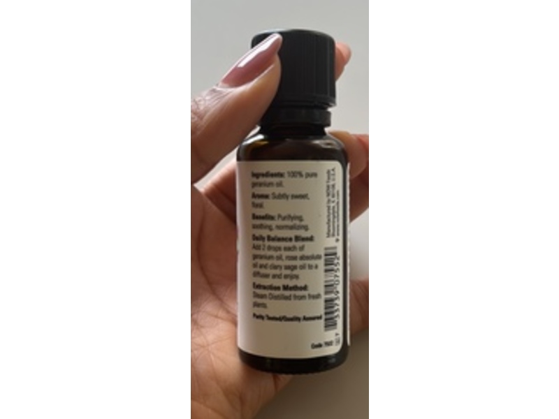 NOW Essential Oils Geranium Oil, 1 fl oz/30 mL