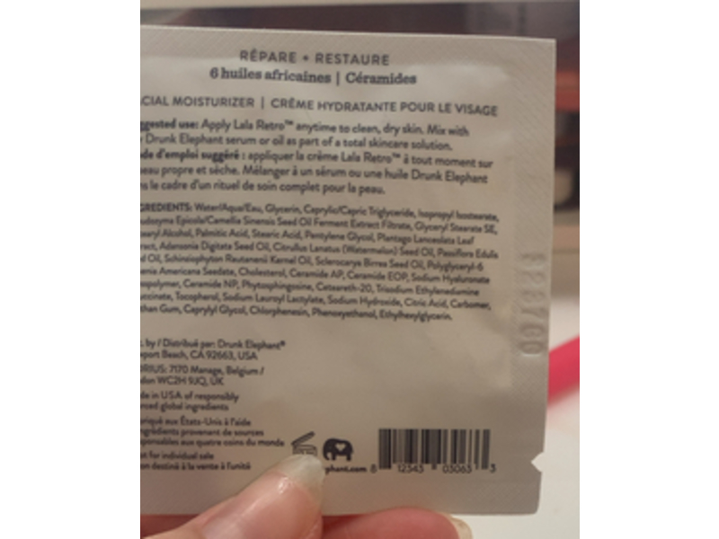 Drunk Elephant Lala Retro Whipped Cream, 0.05 fl oz/1.5 mL