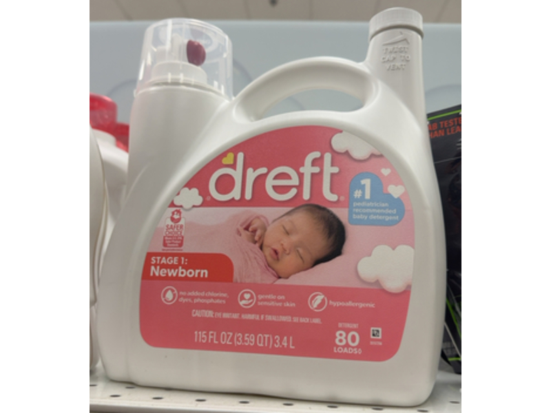 Dreft Newborn Detergent, 80 Loads, 115 fl oz/3.4 L