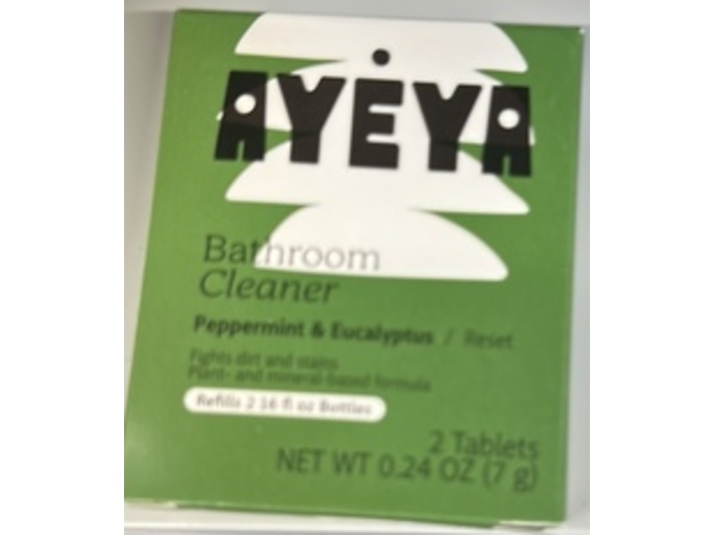 Ayeya Bathroom Cleaner Tablets, Peppermint & Eucalyptus, 0.24 oz/7 g, 2 Count
