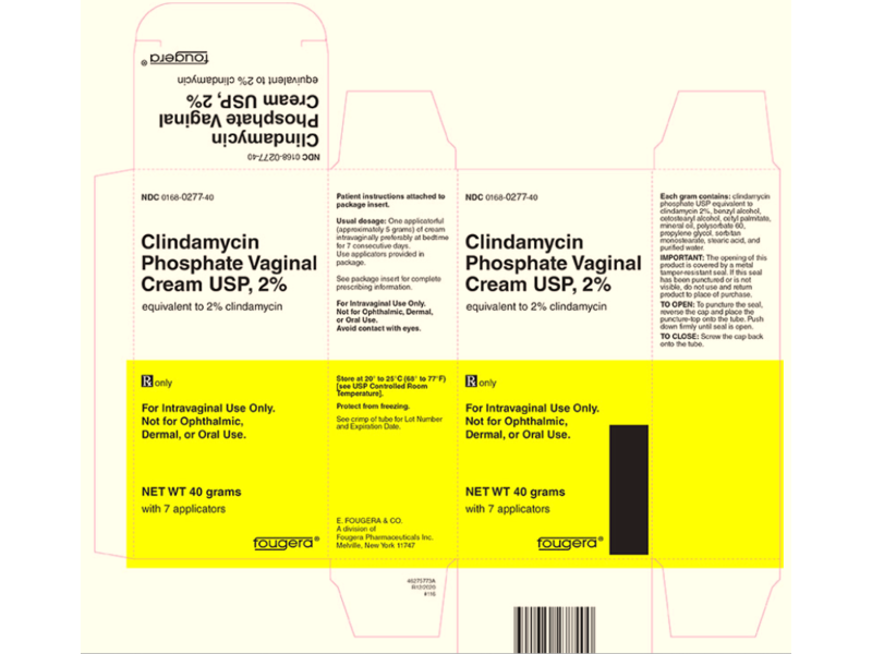 Clindamycin Phosphate Vaginal Cream USP, 2%, 40 g, Fougera (RX)