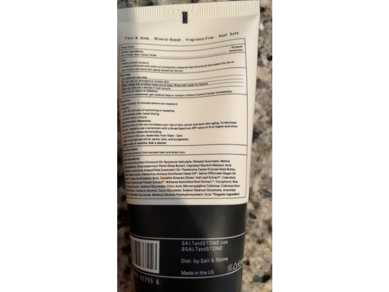 Salt & Stone Natural Mineral Sunscreen Lotion, SPF 30, 3 fl oz/ 88 mL
