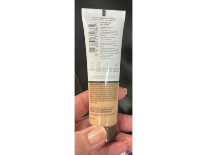 Covergirl Clean Invisible Foundation, 125 Buff Beige, 1 fl oz/ 30 mL