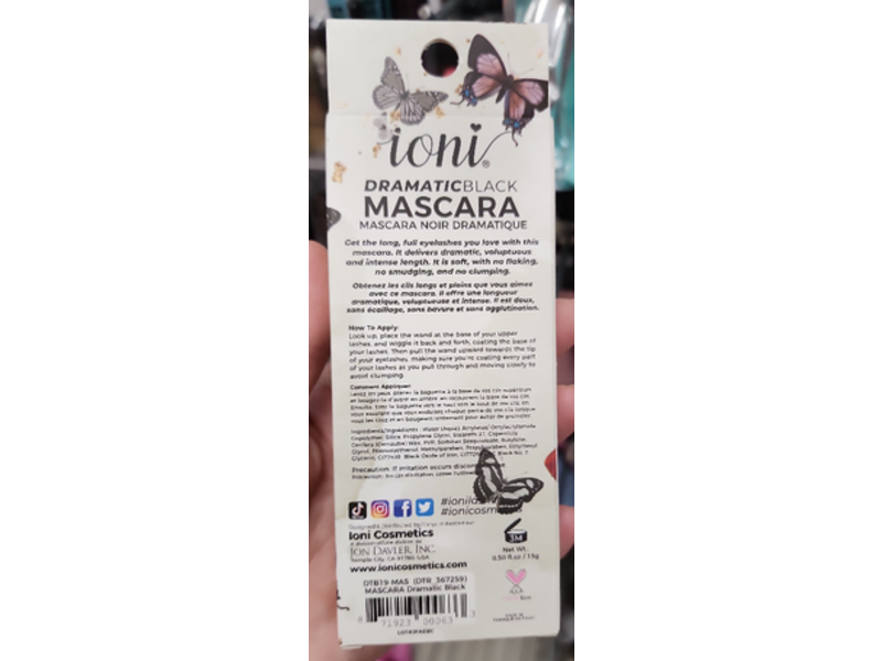 Ioni Instant Volume & Thickness Mascara, Dramatic Black, 0.50 fl oz/1.5 g