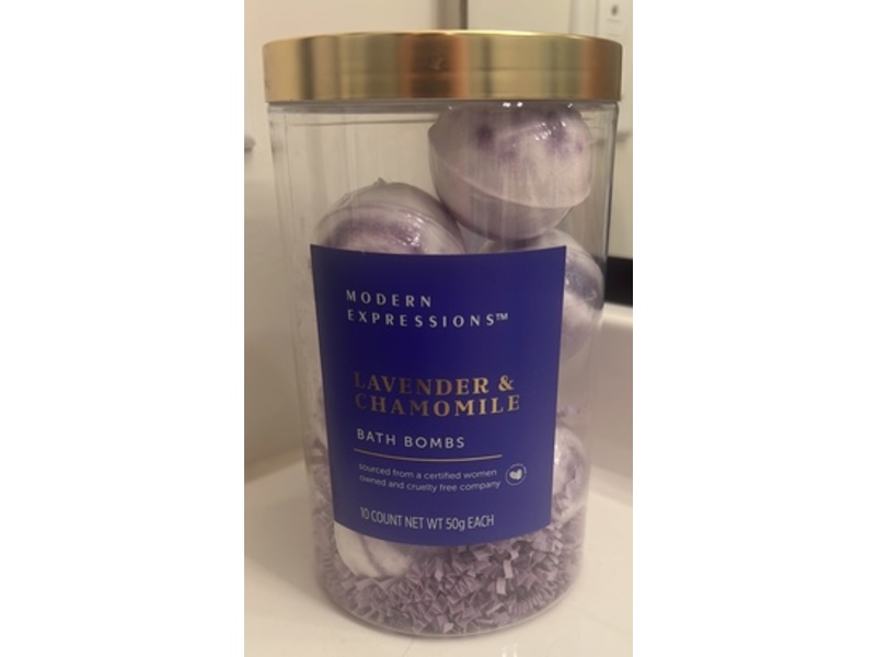 Modern Expressions Bath Bombs, Lavender & Chamomile, 1.76 oz/50g, 10 Count