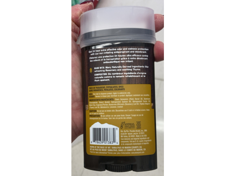Every Man Jack Antiperspirant+Deodorant, Sandalwood, 2.6 oz/73 g