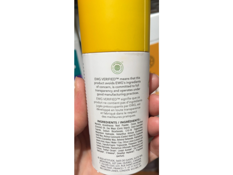 Attitude Super Leaves Science Deodorant, Lemon Leaves, 3 oz/85 g