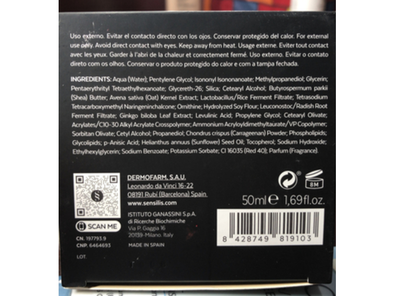 Sensilis Sensitive Skin Lab Upgrade Ar Firming Soothing Sorbet Cream, 1.69 fl oz/50 mL