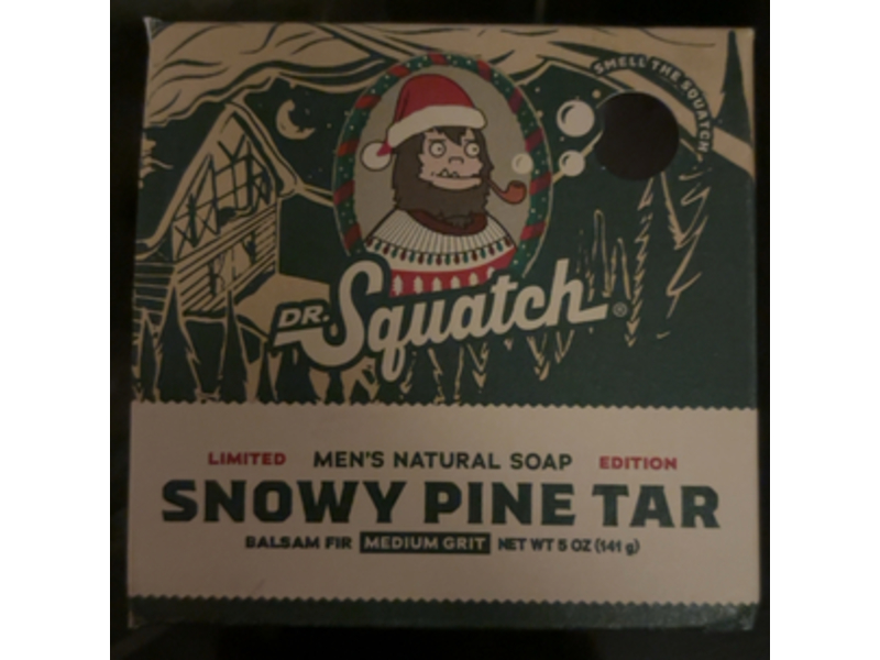 Dr. Squatch Limited Edition Medium Grit Men's Natural Soap, Snowy Pine Tar, 5 oz/141 g