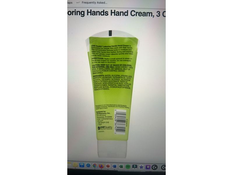 CVS Health Laboring Hand Cream, 3 oz/85 g