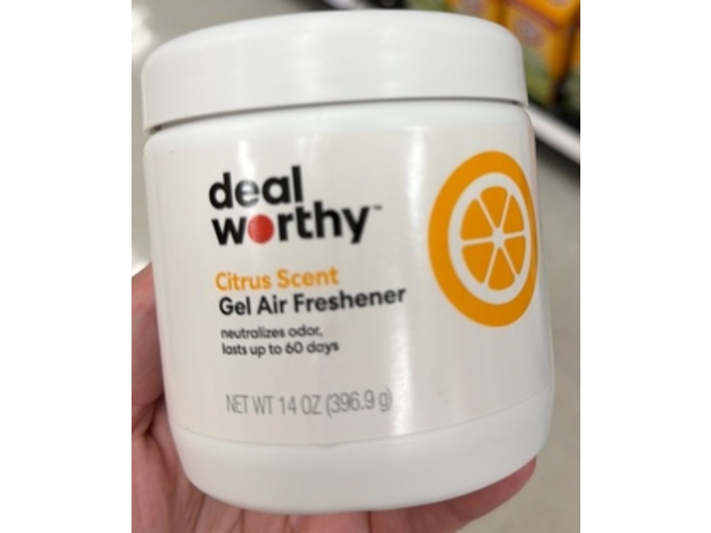Deal Worthy Gel Air Freshener, Citrus Scent, 14 oz/396.9 g