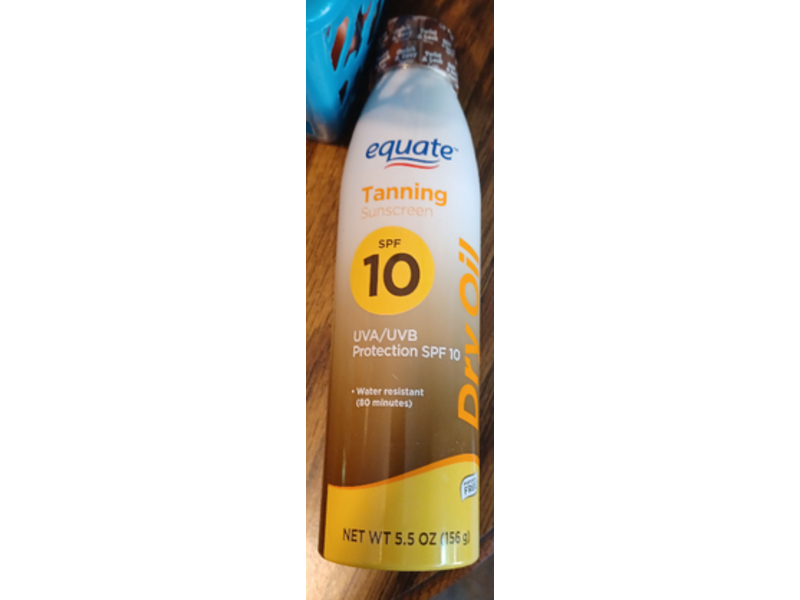 Equate Tanning Sunscreen, Dry Oil, SPF 10, 5.5 oz/156 g