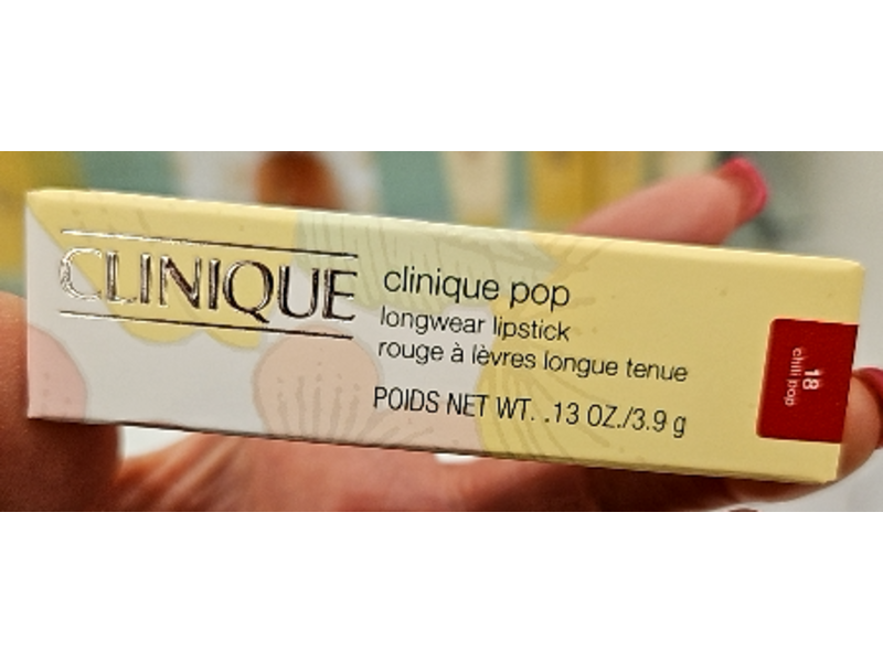 Clinique Pop Longwear Lipstick, 18 Chili Pop, 0.13 oz/3.9 g