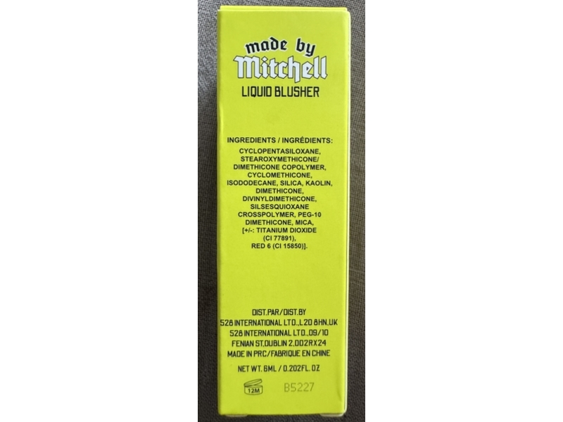 Made By Mitchell Blursh Liquid Blusher, Strawberry Cream, 0.202 fl oz/6 mL