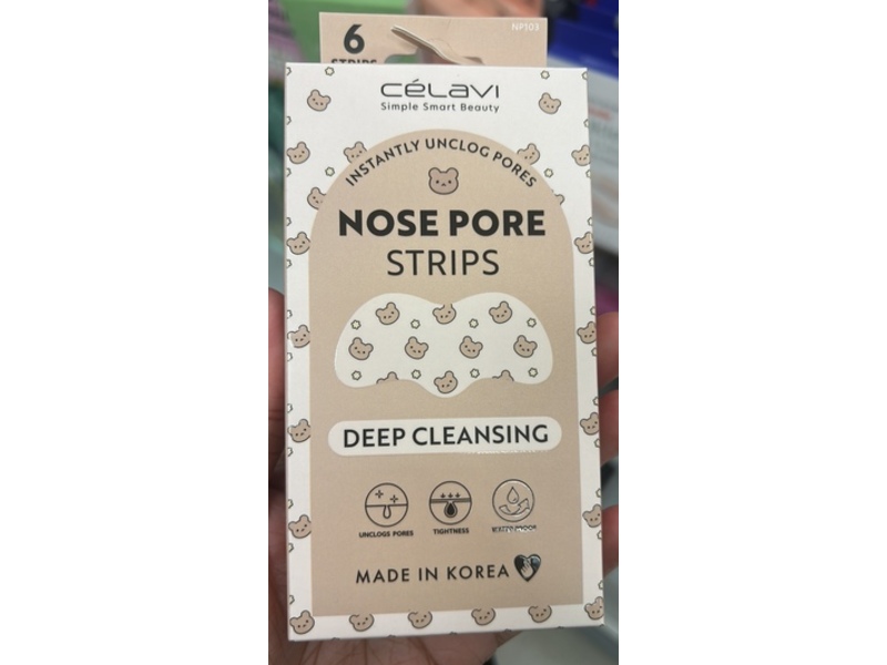 Celavi Deep Cleansing Nose Pore Strips, 6 Count