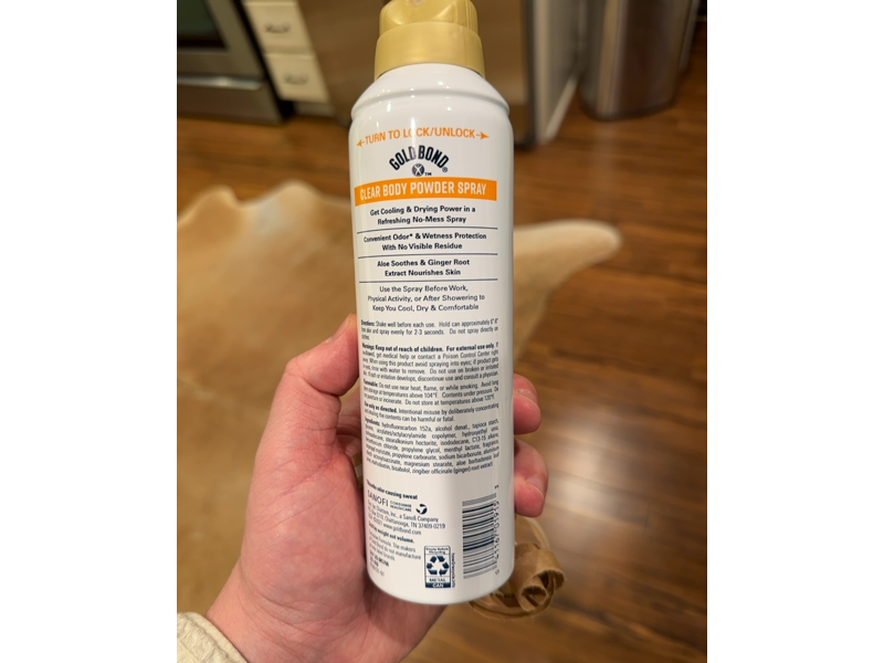 Gold Bond Clear Body Powder Spray, Clean Scent, 7 oz/198 g